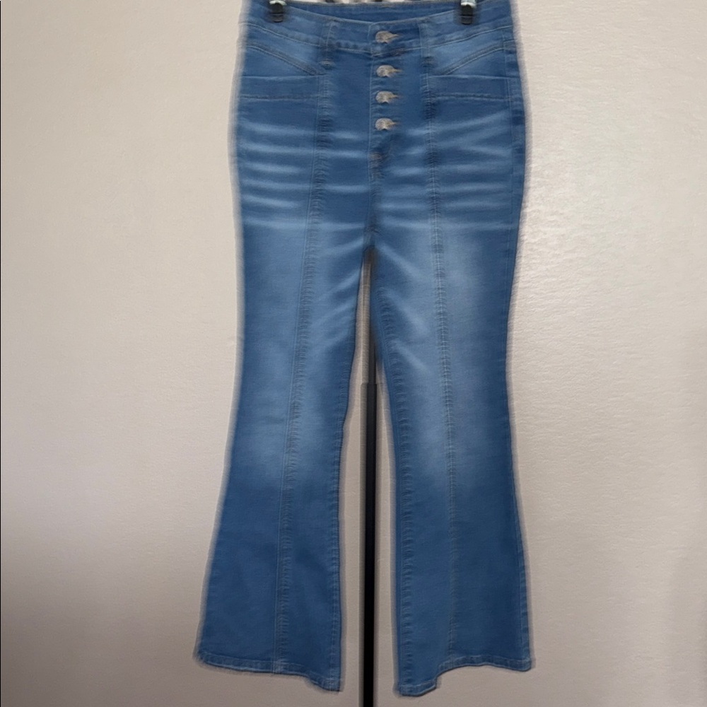 High-Waist Blue Flare Women’s Jeans - size 10